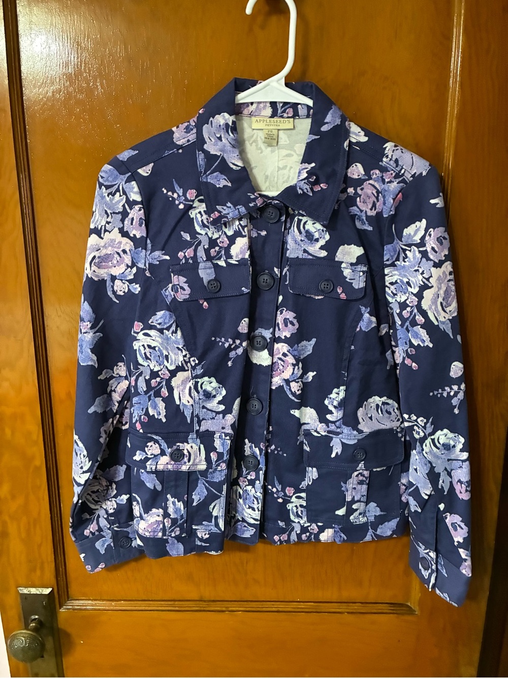#27 - NWT Appleseed’s Floral Shirt Jacket w/Lavender & Light Pink Accents